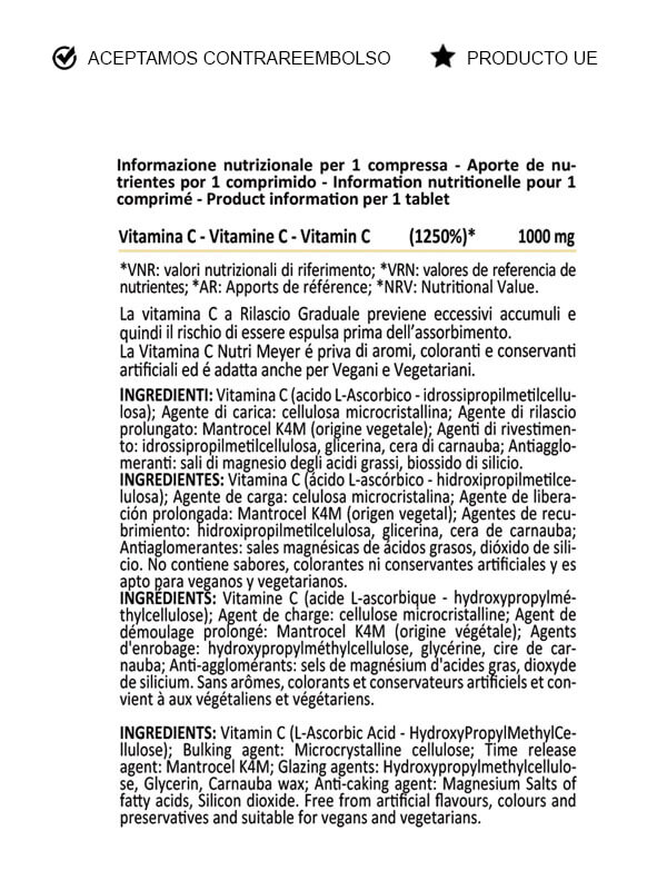 Nutrimeyer suplemento vitamina c salud huesos